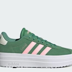 Adidas Green and Pink Retro Sneakers
